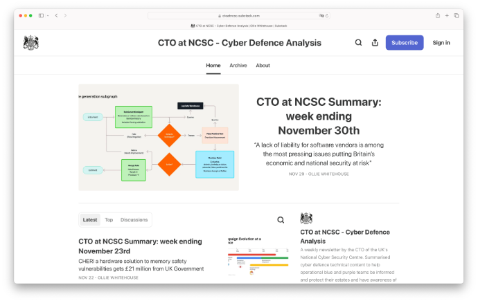 Screenshot CTO at NCSC